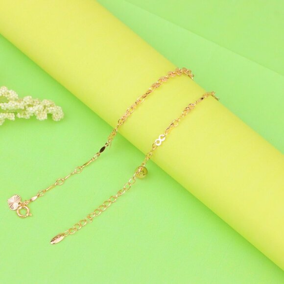 "Elegant Rose Gold Anklet with Floral & Star Charms, XPAL1176 - Picture 2 of 12